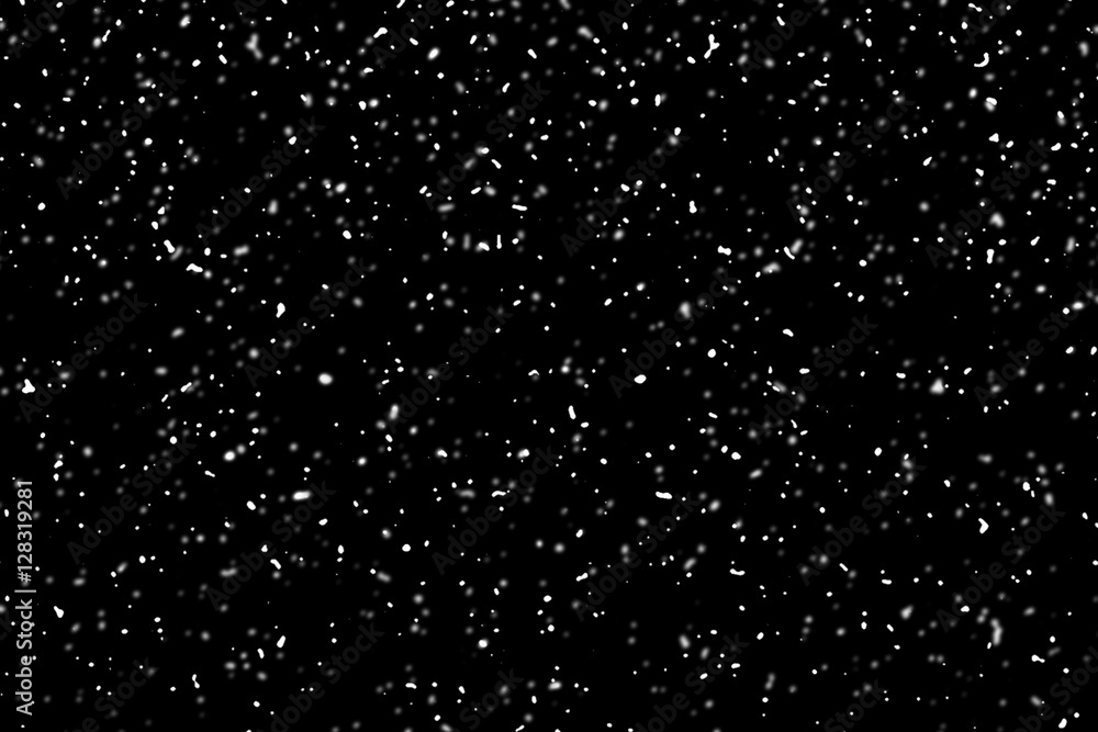 snow flying over the black background, use as texture, pattern o snow flying over the black background, use as texture, pattern o