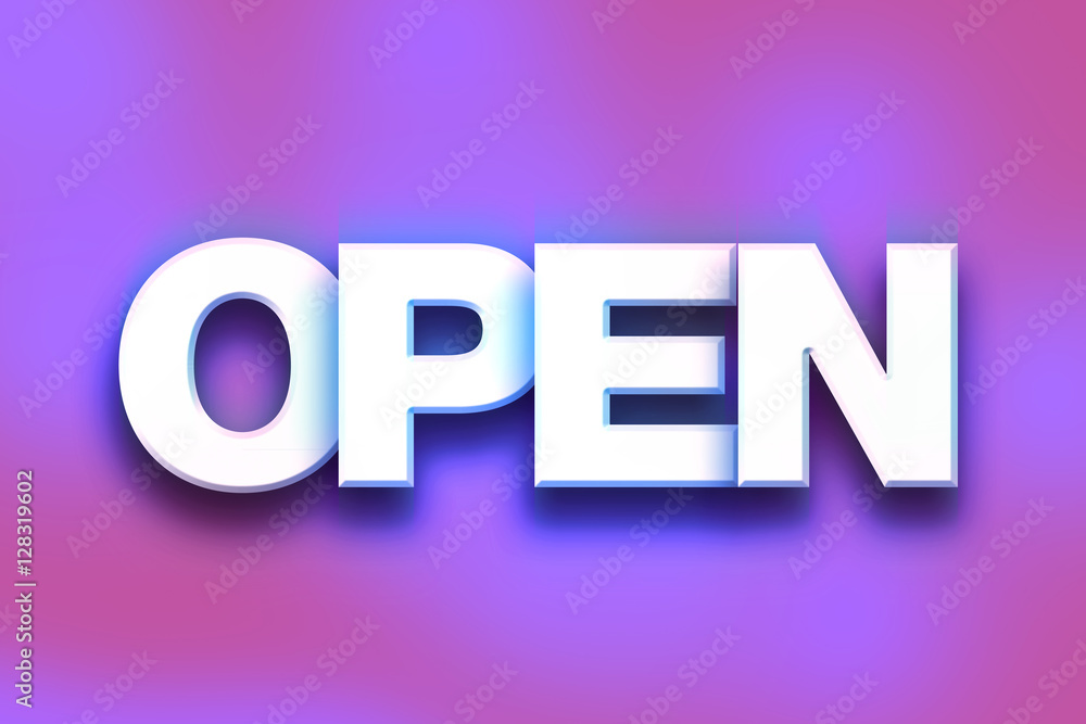 Open Concept Colorful Word Art