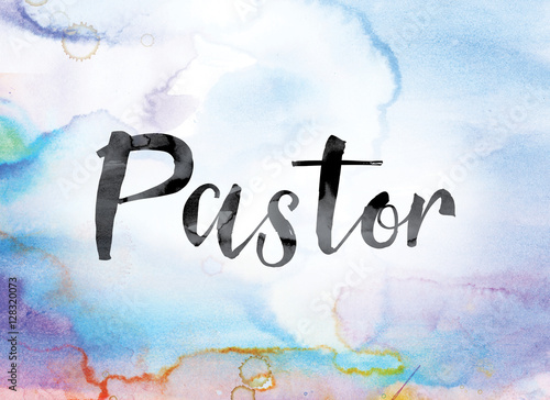 Pastor Colorful Watercolor and Ink Word Art