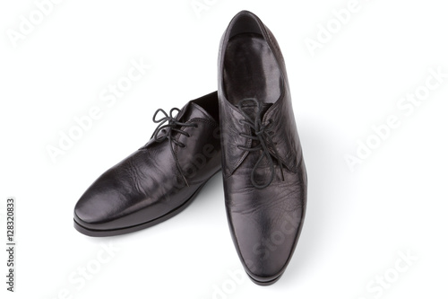 Black leather man's shoes
