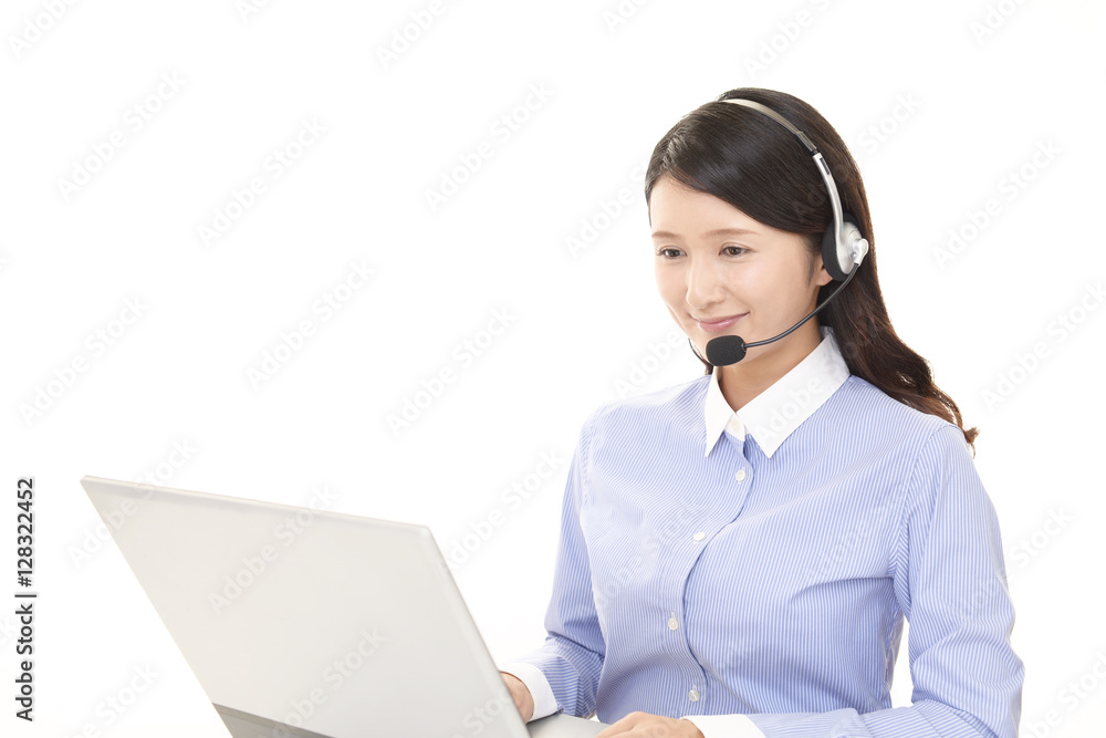 微笑むオペレーター 微笑むオペレーター