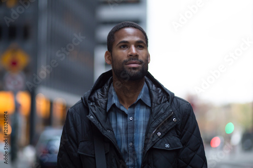 Portrait of young African American professional in the city