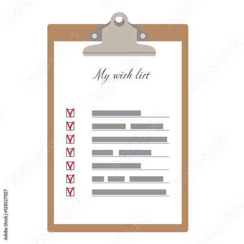 Clipboard and wish list