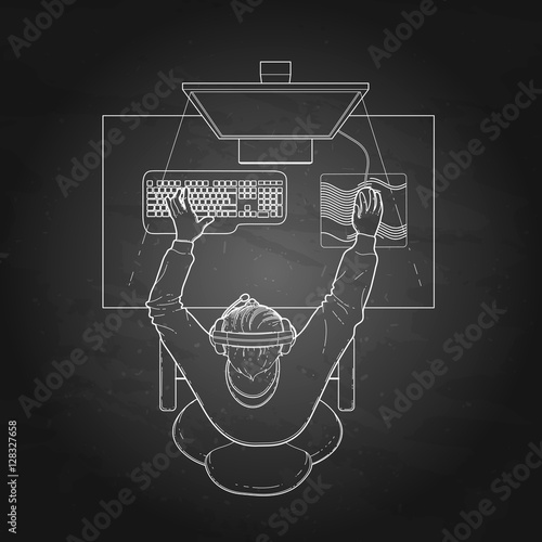 Guy playing the computer