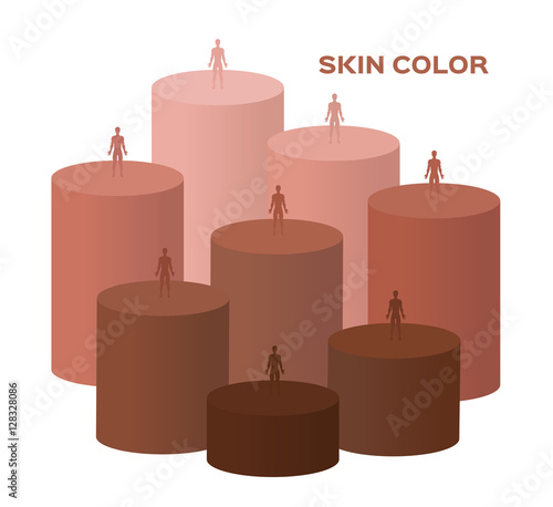 skin color index , infographic vector . dark to light skin