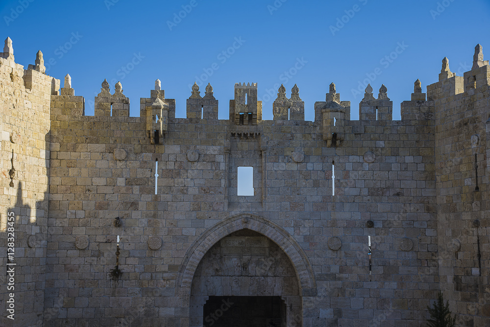 Damascus gate of old city Jerusalem