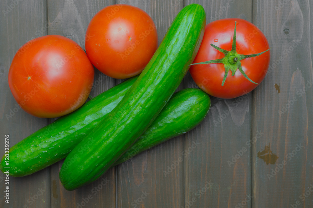 Fresh vegetables and fruits top view on dark wooden background. Fresh vegetables and fruits top view on dark wooden background.