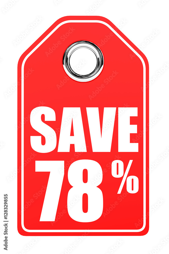 Naklejka premium Discount 78 percent off. 3D illustration on white background.