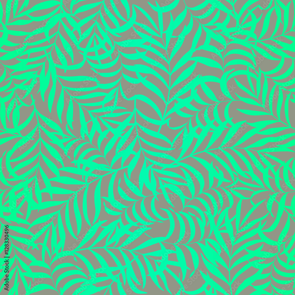 Seamless pattern with hand-drawn tropical leaves Seamless pattern with hand-drawn tropical leaves