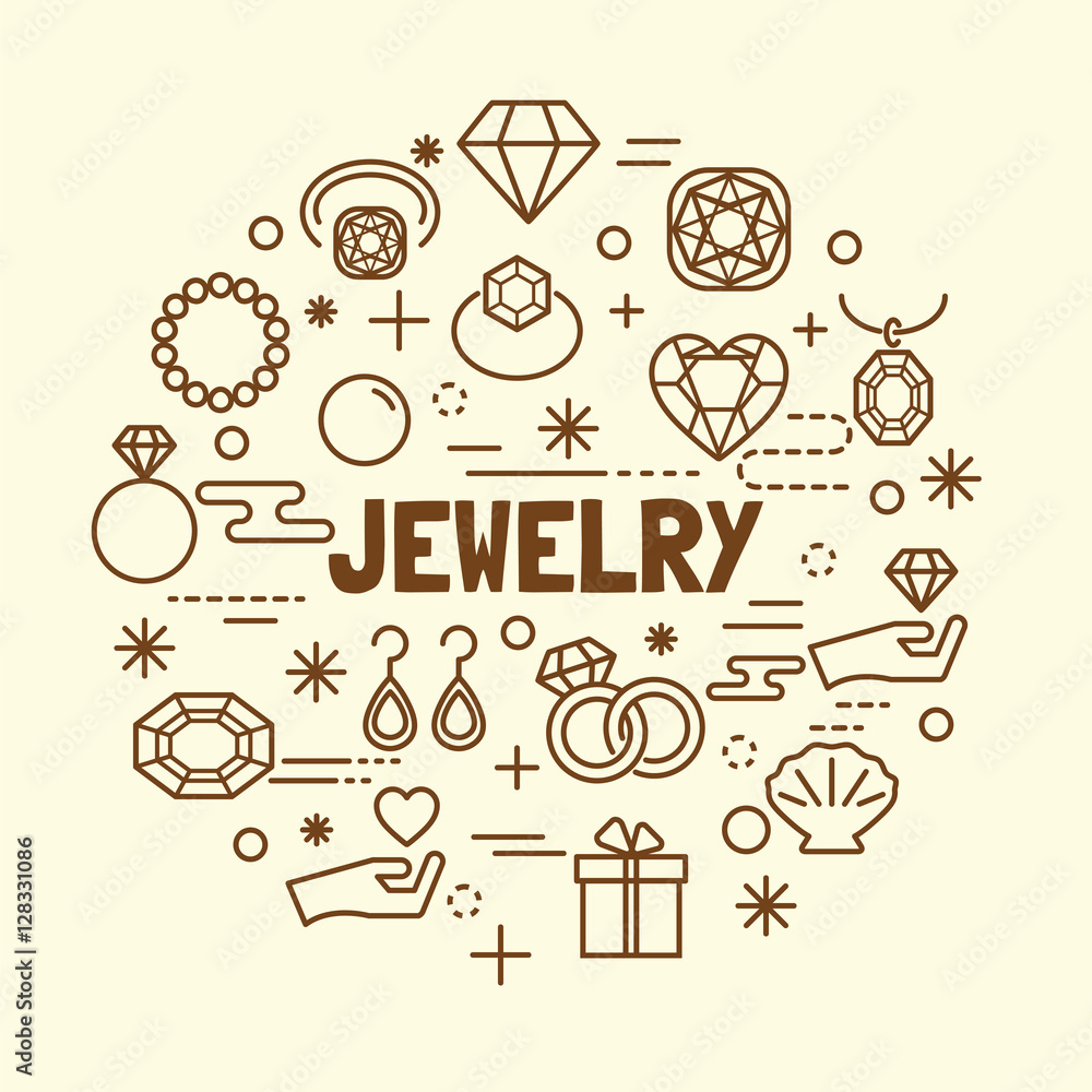 jewelry minimal thin line icons