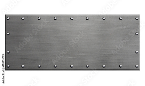 Metal plate with rivets