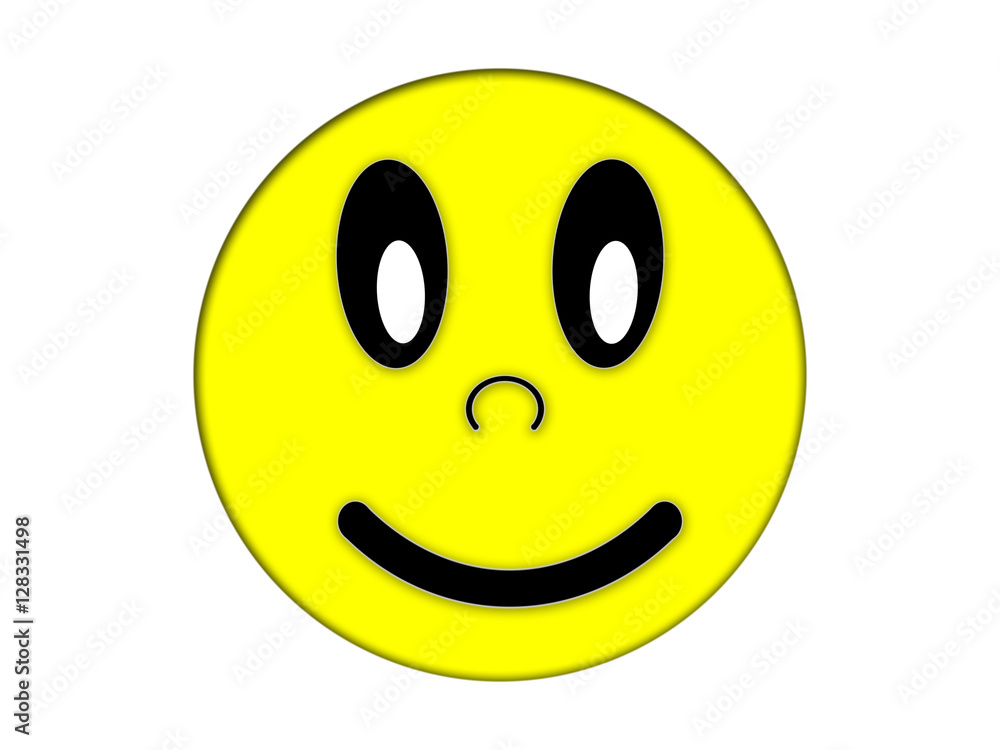 Yellow face on a white background Yellow face on a white background