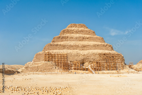 Step pyramid at Saqqara , Egypt