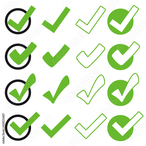 collection green check marks