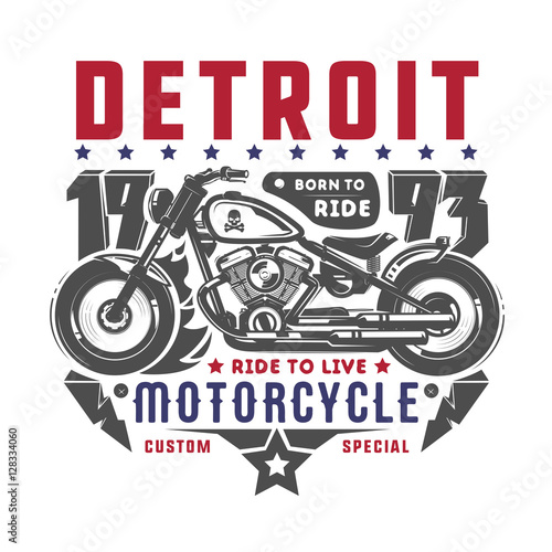 Set of motorcycle vintage style emblems, logo ,tattoo and prints.