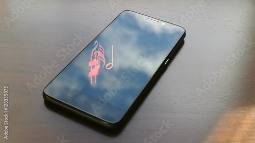 Ringtone of smartphone. Musical notes as animation of ringtone.
