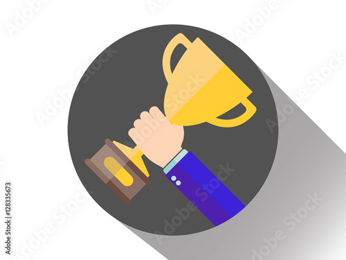 Trophy in hand