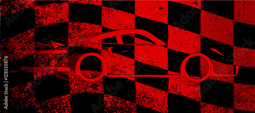 Fast Car Chequered Flag