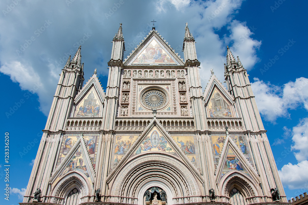 Panoramic view of Cathedral of Orvieto (Duomo), Umbria, Italy