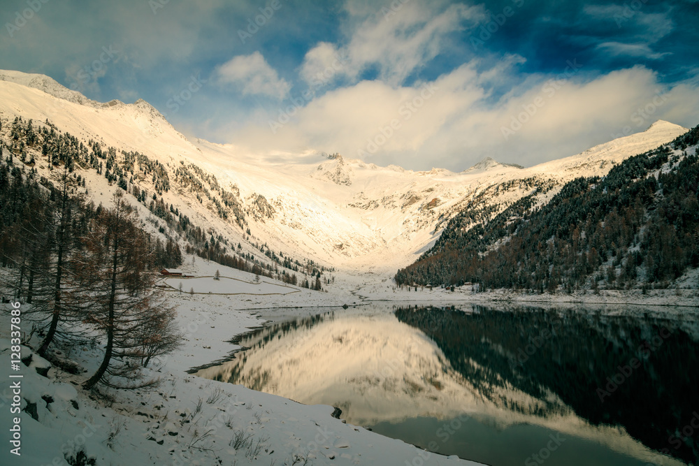 the Neves lake in the italian alps