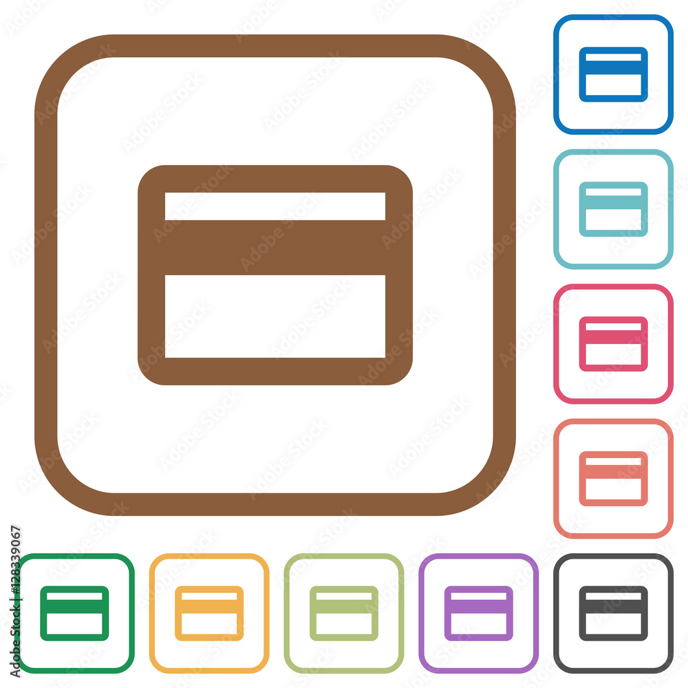 Credit card simple icons Credit card simple icons
