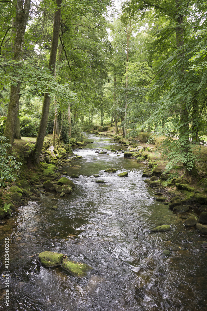 Kurpark mit Fluss Enz, Bad Wildbad, Schwarzwald, Landkreis Calw, Baden-Württemberg, Deutschland, Europa