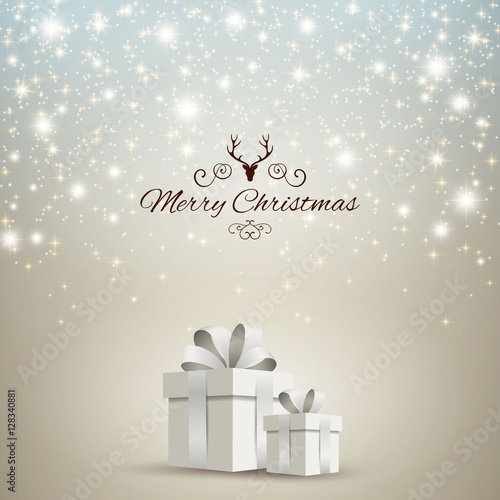 Vector Illustration of a Christmas Holiday Design with Gift Boxes