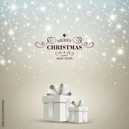 Vector Illustration of a Christmas Holiday Design with Gift Boxes