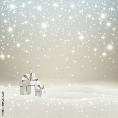 Vector Illustration of a Christmas Holiday Design with Gift Boxes