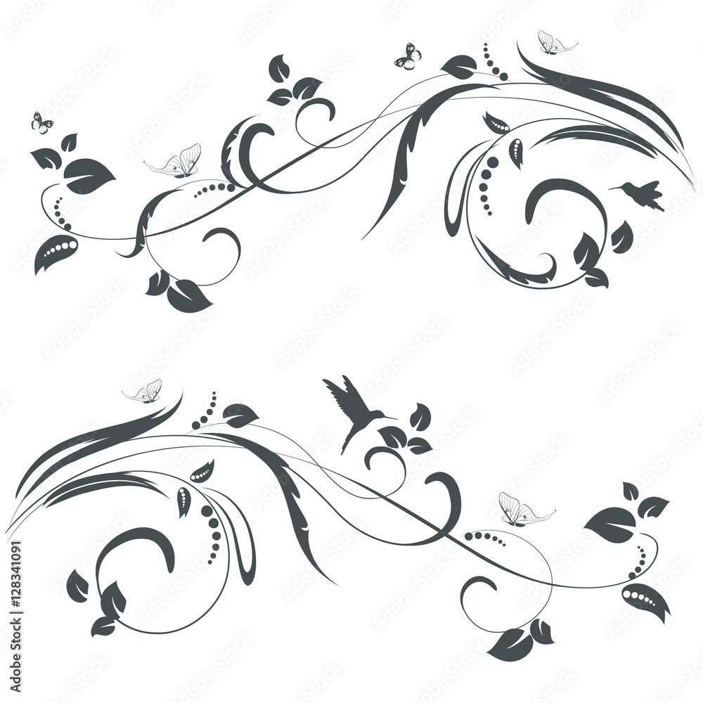 collection of floral swirl borders for your design