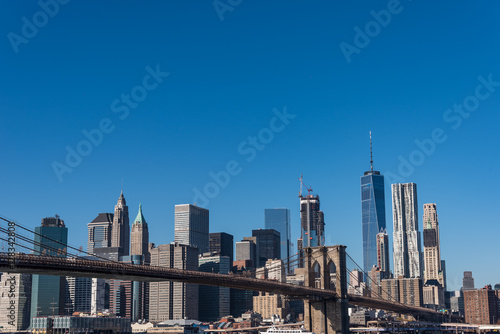 Brooklyn bridge and Skyscrapers in New York