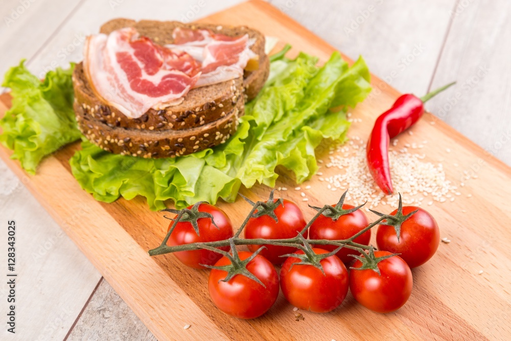 Healthy breakfast on wooden table Healthy breakfast on wooden table