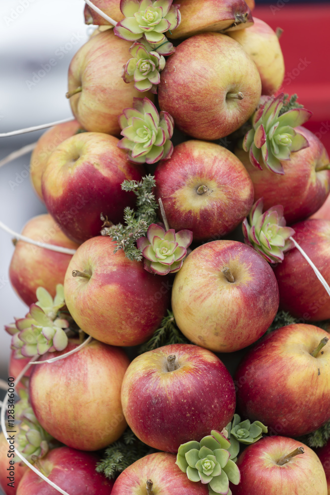 Christmas decorative composition with apples