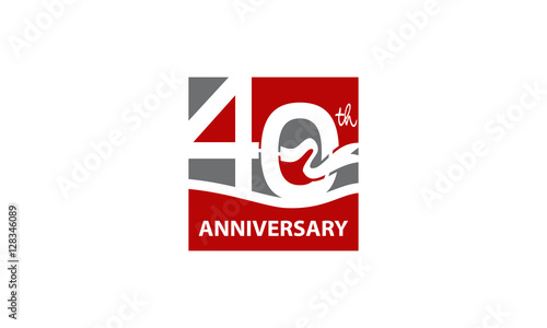 Forty Years Gift Box Ribbon Anniversary 
