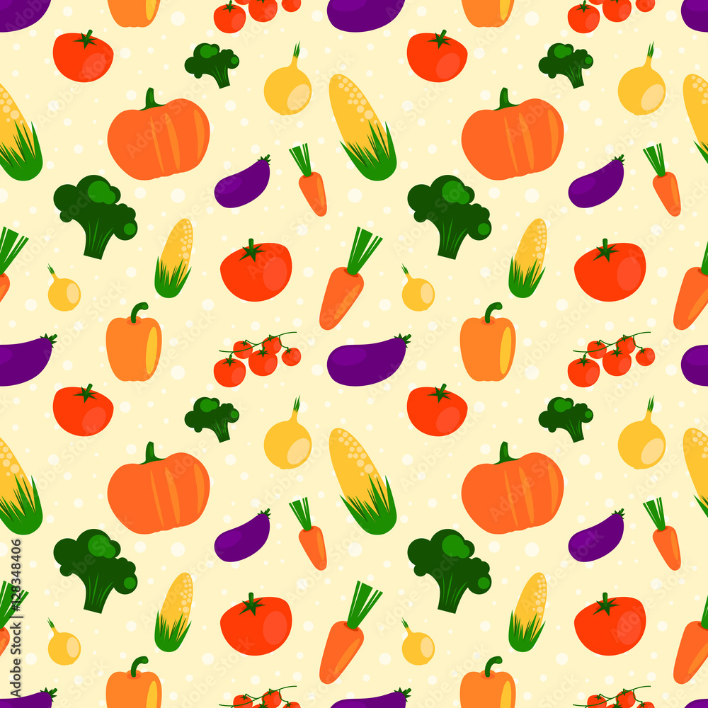 Seamless vegetable pattern. Seamless vegetable pattern.