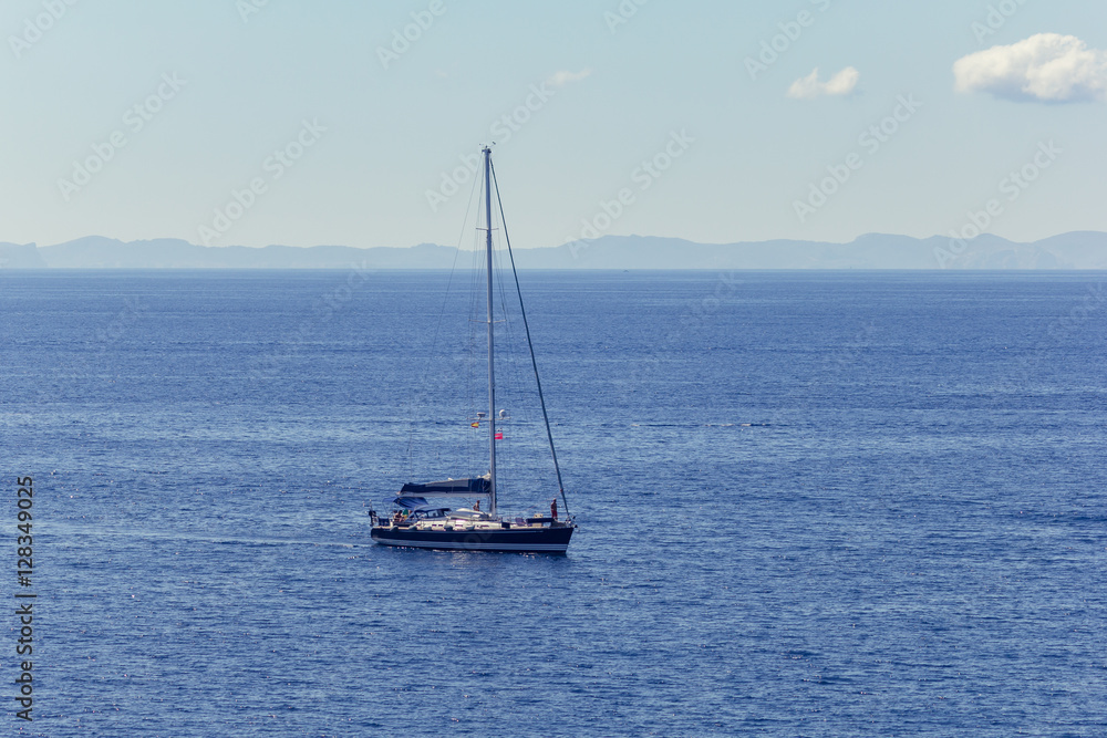 Sailing yacht on the Mediterranean Sea