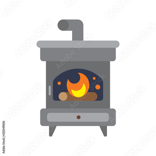 fireplace flat icon