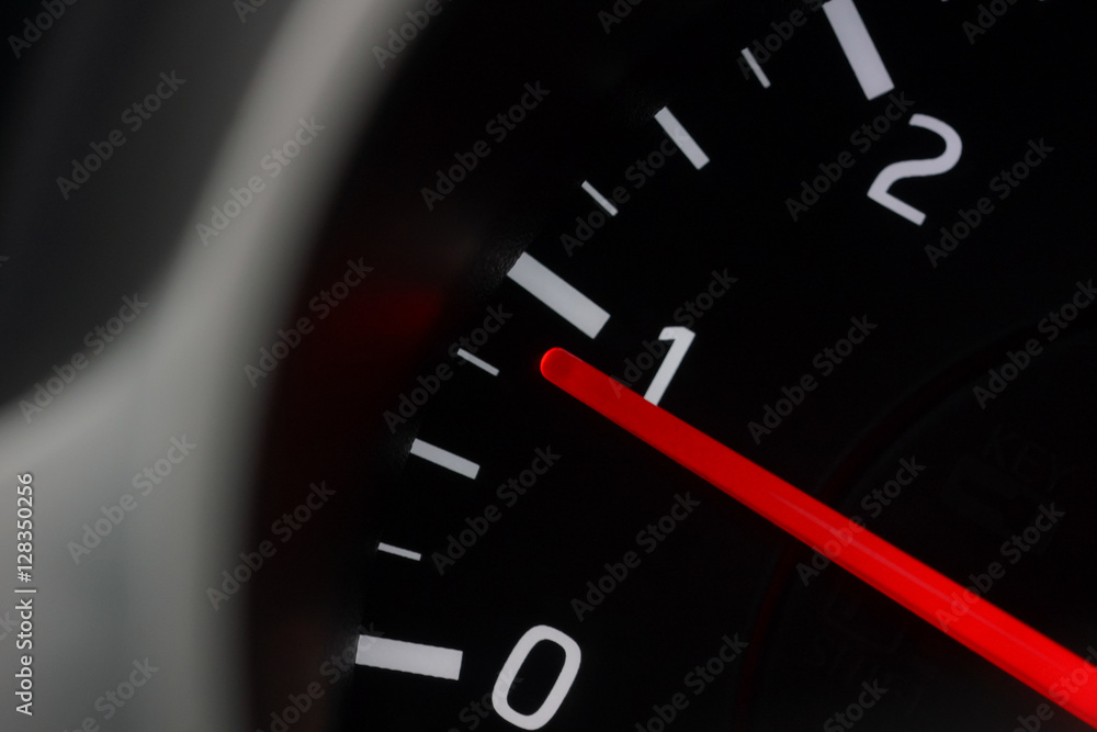 Foto de Tachometer. The Tachometer Needle. The engine in idle. do Stock