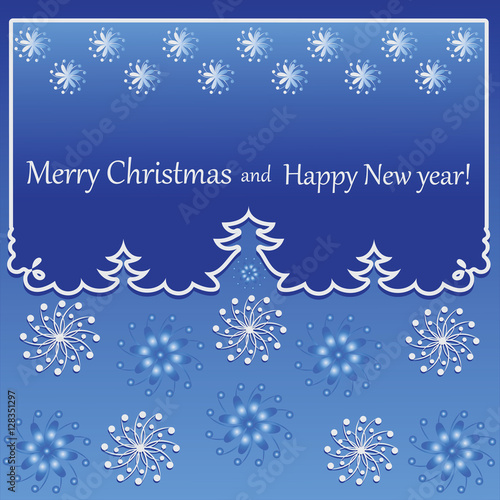 Silhouettes of Christmas trees. Curtain. Banner design, poster, greeting cards, invitations to the ceremony, the occasion.