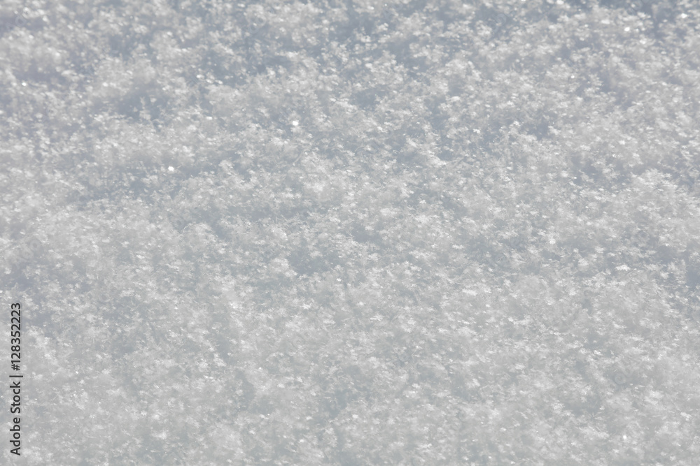 Real Snow texture background - snow-flakes crystals