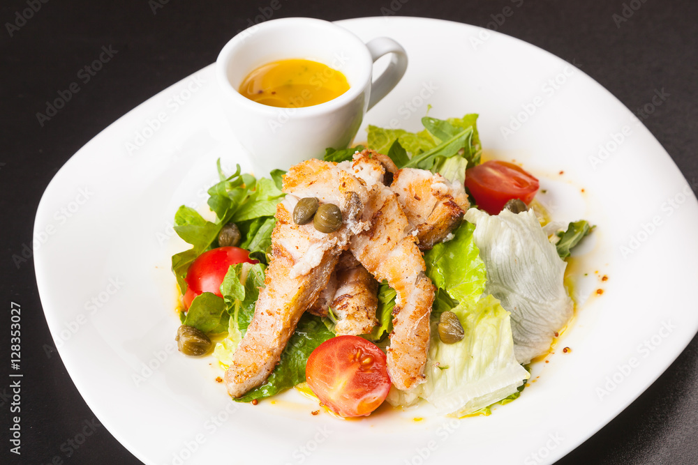 fish salad with Greens and gravy fish salad with Greens and gravy