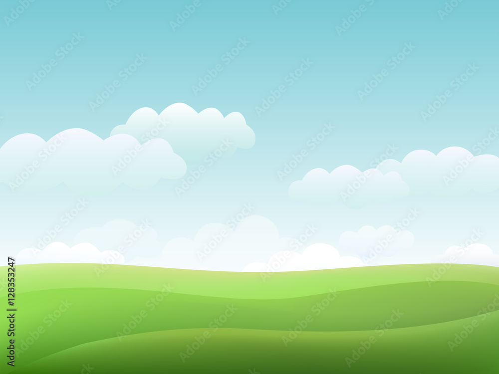 Landscape background with clouds