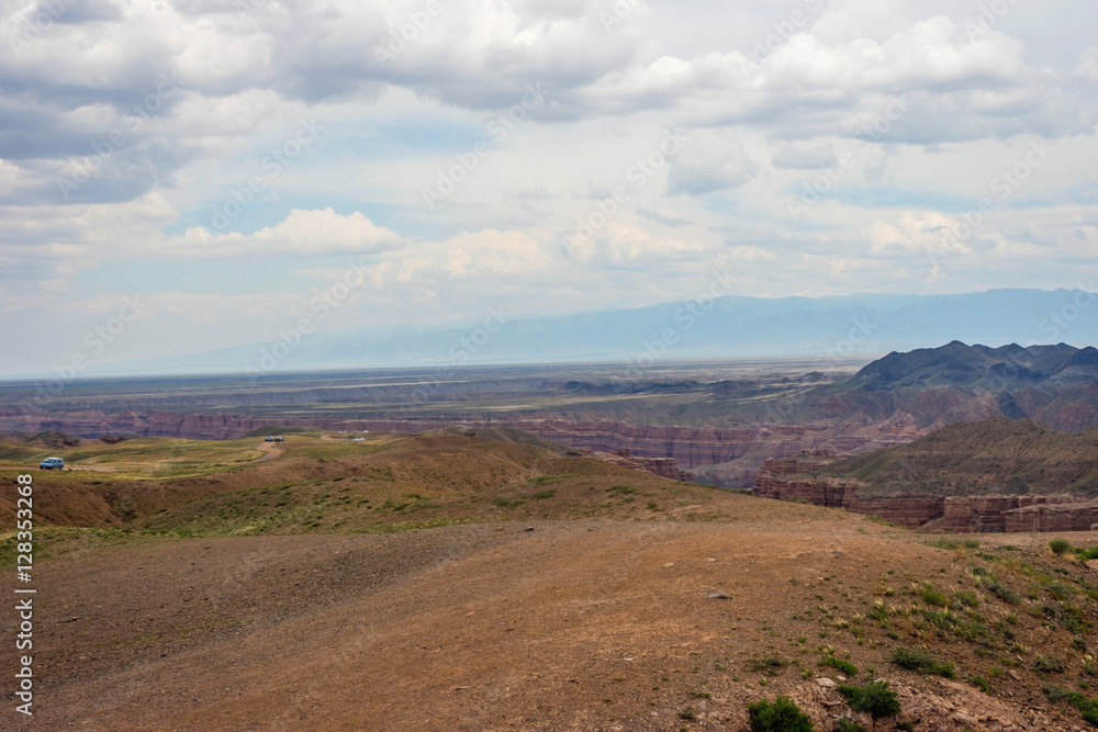 View over Sharyn or Charyn Canyon, Kazakhstan View over Sharyn or Charyn Canyon, Kazakhstan
