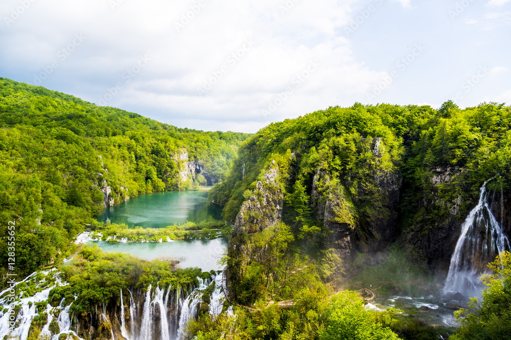 Plitvice Lakes national park waterfall, Plitvica, croatia