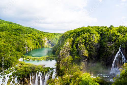 Plitvice Lakes national park waterfall, Plitvica, croatia photo