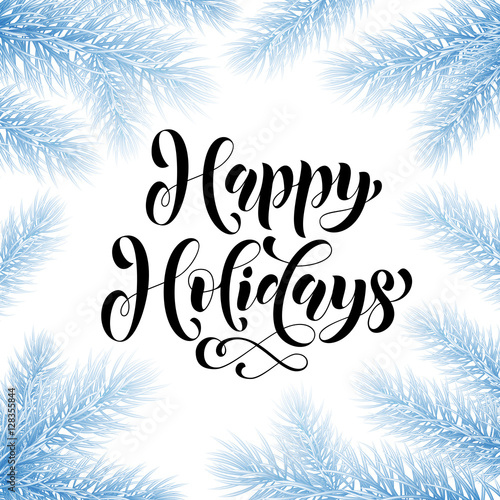 Winter snow tee Happy Holidays greeting card, poster