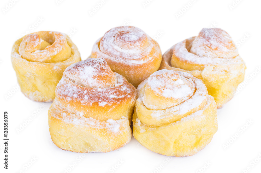 buns with icing sugar