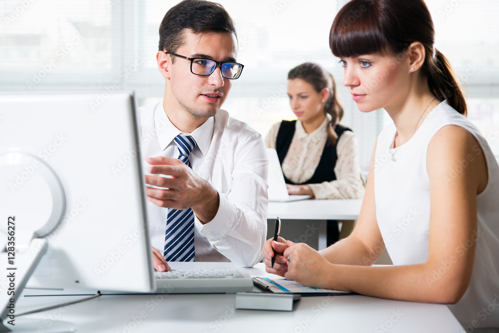 Fototapeta premium Business people working in an office