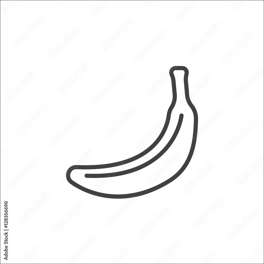 Banana line icon, outline vector sign, linear pictogram isolated on white. logo illustration Banana line icon, outline vector sign, linear pictogram isolated on white. logo illustration