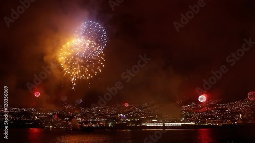 The world's largest fireworks show in Funchal Madeira Island.New Year's Eve celebration 2011 / 2012
